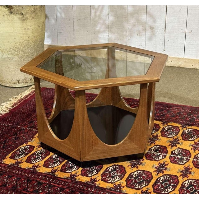 Octagonal Side Table in Teak with Glass Top from G-Plan, 1970s For Sale - Image 9 of 10