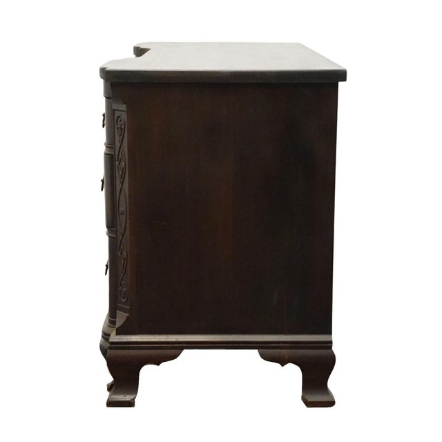 Georgetown Galleries Solid Mahogany Traditional Style 45" Double Pedestal Vanity For Sale - Image 10 of 12