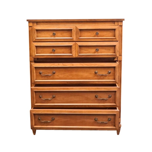 Wood Sherrill Furniture Solid Cherry Italian Neoclassical Tuscan Style 38" Chest of Drawers 3100 For Sale - Image 7 of 14