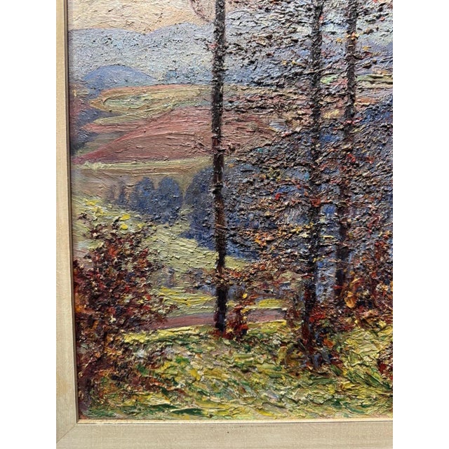 Blue Arno Haag, Autumnal Low Mountain Landscape with Trees, Oil Painting on Canvas For Sale - Image 8 of 13