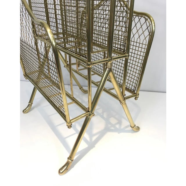 Neoclassical Maison Jansen, Neoclassical Brass Magazine Rack, French, circa 1940 For Sale - Image 3 of 13