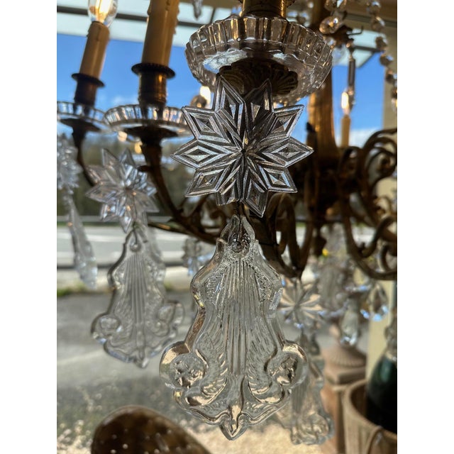 19th Century Crystal and Bronze Chandelier For Sale - Image 5 of 18