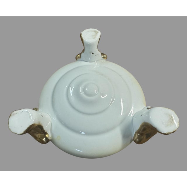 Ceramic Antique Nippon Hand Painted Porcelain Compote Roses Landscape Gilt Footed Stand For Sale - Image 7 of 12