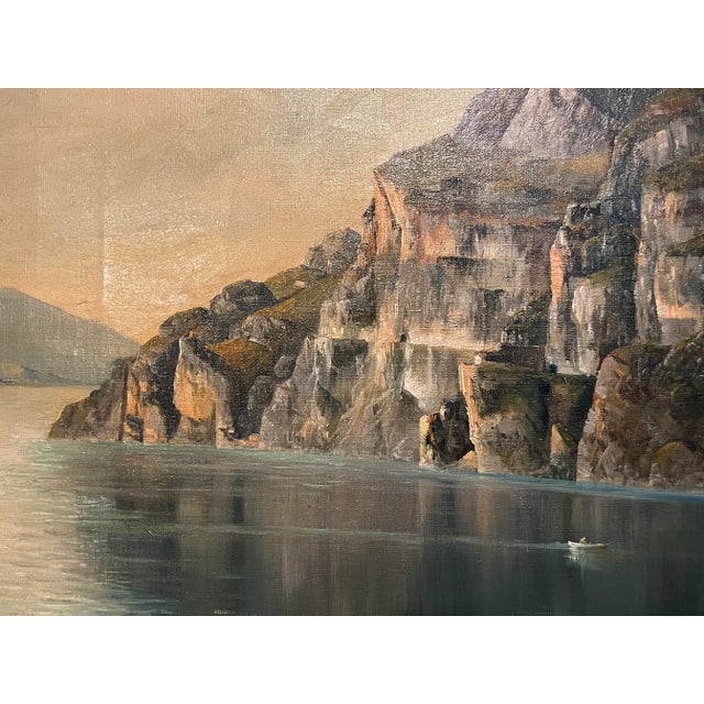 Antique Oil Painting of Lake Garda Italy by Edward Andreas Roth For Sale In Washington DC - Image 6 of 13