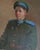 Soviet Soldier Portrait, Original Oil Painting on Cardboard, Ukrainian Art 40,5-32 For Sale