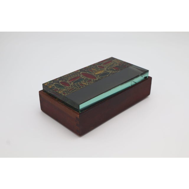 1940s Mid-Century Modern Italian Lidded Box in Wood and Hand-Cut Crystal by Erwin Burger for Fontana Arte, 1940s For Sale - Image 5 of 5