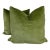 Brunschwig & Fils "Cluny Linen Velvet" in Leaf 22" Pillows-a Pair For Sale