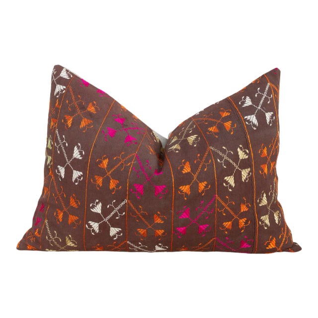 Shri Antique Indian Folk Lumbar Pillow For Sale