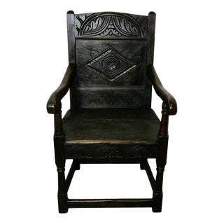 Antique Oak Wainscot Chair, 1700s For Sale