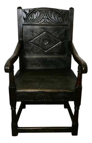 Antique Oak Wainscot Chair, 1700s