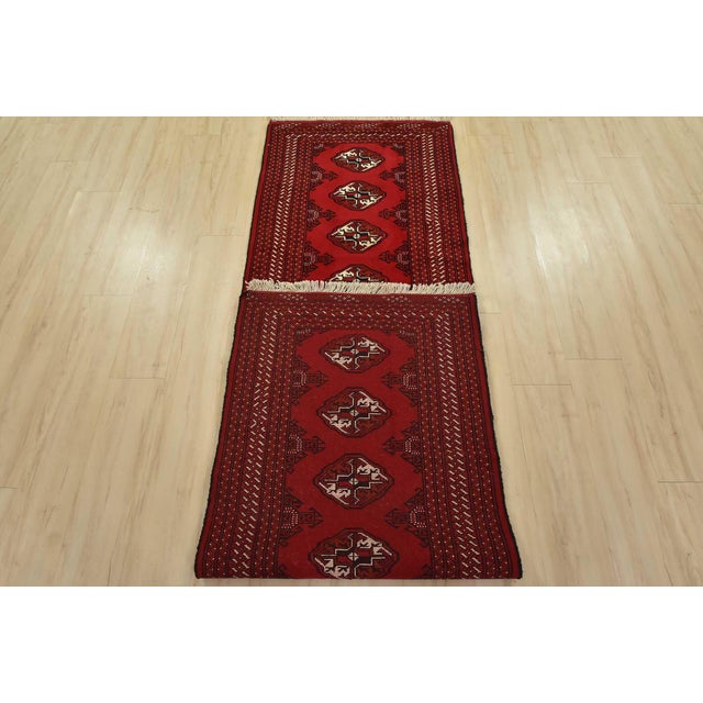 Turkmen Runner 2’9” X 9’3” Red Wool Vintage Tribal Hand-Knotted Oriental Rug For Sale - Image 11 of 12