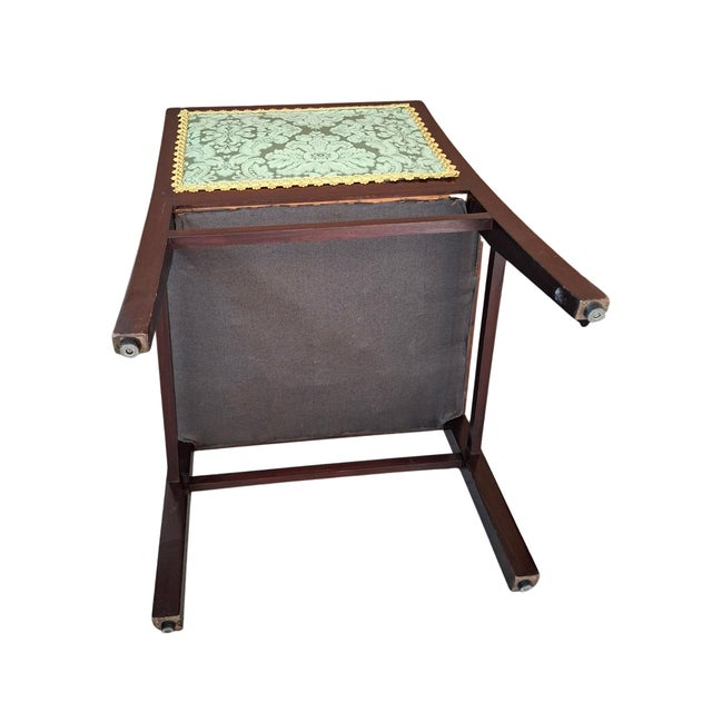 Vintage Armchairs in Mahogany and Fine San Leucio Silk, 1970s, Set of 2 For Sale - Image 13 of 16