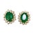 4 Ct Oval Shape Emerald & 1.5 Ct Diamond Post Back Earrings 14 Karat Yellow Gold For Sale - Image 17 of 18