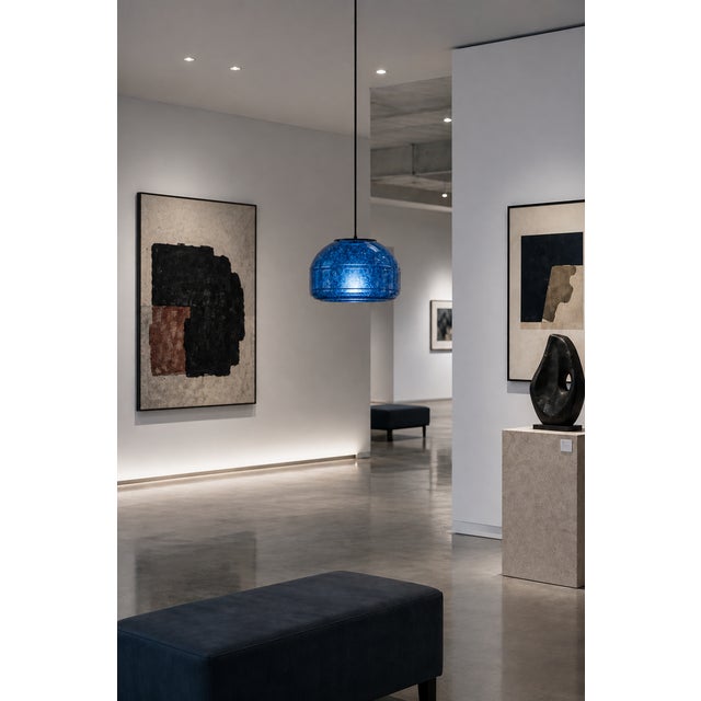 Contemporary Azure Blown Glass Pendant Light by Artem Zakharchenko-Halytskyi For Sale - Image 3 of 5