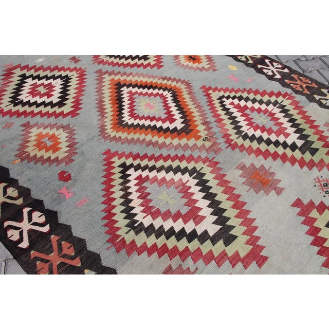 Vintage Turkish Kilim Rug - 119" X 80" For Sale In Raleigh - Image 6 of 11