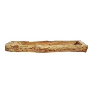 Antique Indian Rustic Narrow Wood Trough For Sale
