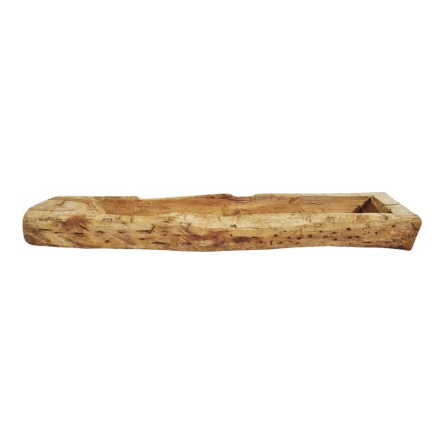 Antique Indian Rustic Narrow Wood Trough For Sale