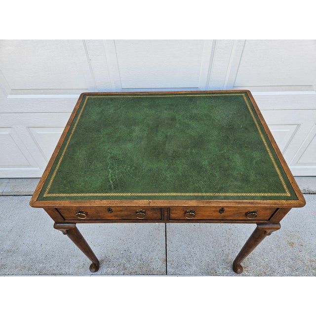 Mid 20th Century Baker Furniture Georgian Leather Top Writing Desk For Sale - Image 5 of 13