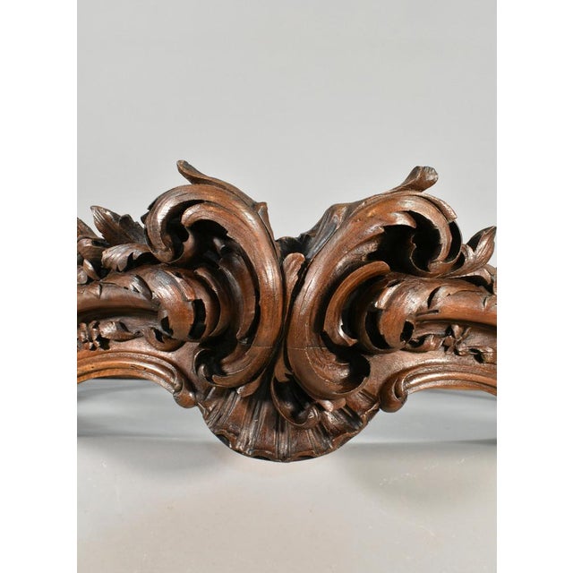 Wood Large Louis XV French Bed Canopy in Walnut For Sale - Image 7 of 17