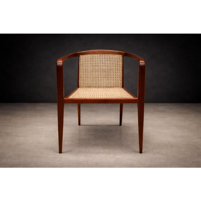 Armchair in Hardwood & Cane, John Graz, 1950s For Sale In New York - Image 6 of 13