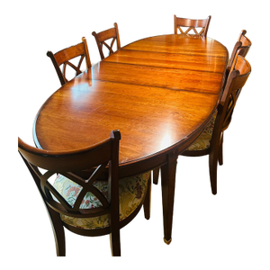 Harden Furniture Solid Cherry, Old Tavern China Cabinet/Hutch and Dining Table — Model 1884-2 — Dining Table and Chairs