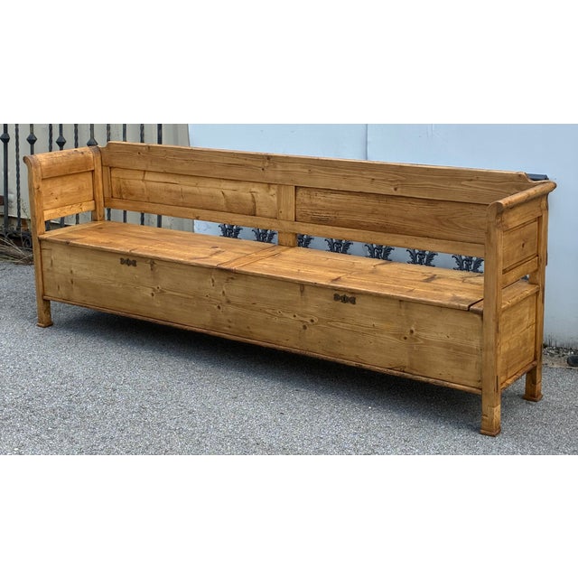 Pine Two Compartment Storage Bench or Settle For Sale In Baltimore - Image 6 of 18
