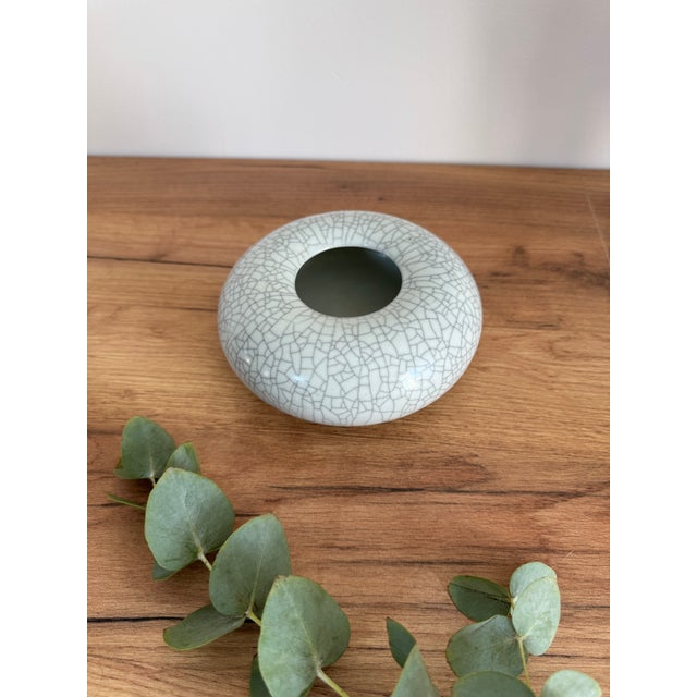 Vintage Grey Ceramic Vase For Sale - Image 3 of 5