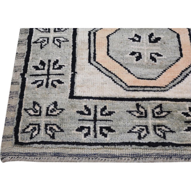 Oushak Hand Knotted Wool Rug, 2'9"x11' For Sale - Image 4 of 5