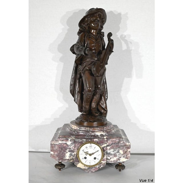 Marble and Bronze Chimney Decorative, End of 19th Century, Set of 3 For Sale - Image 4 of 18