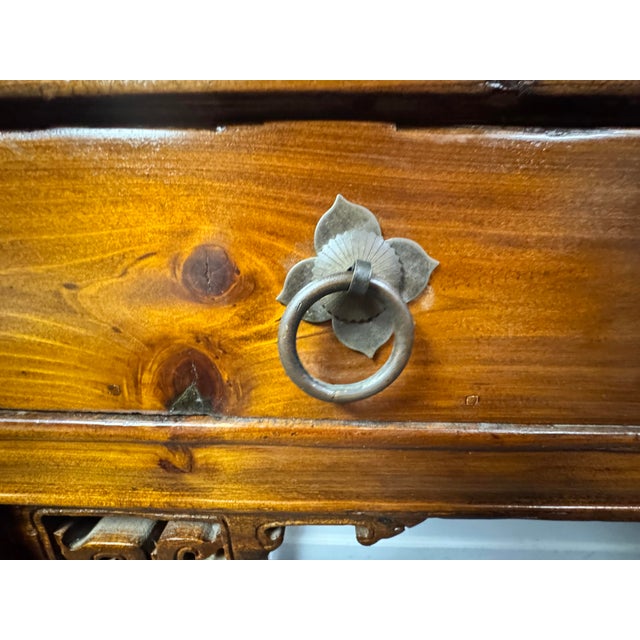 Early 20th Century Chinese Altar Console Table in Warm Pine – 51.5” For Sale - Image 9 of 12