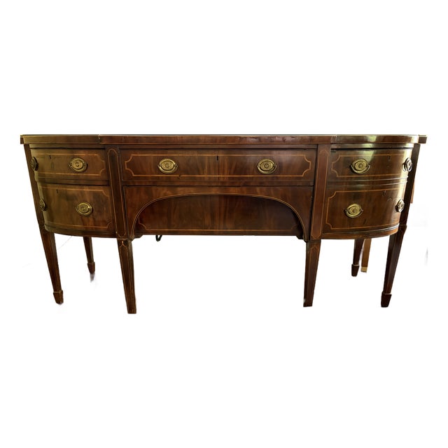 Antique George III Mahogany Bow Front Sideboard For Sale