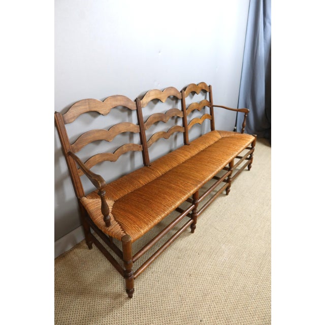 19th-Century Straw-Seated Bench or Radassier, 1890s For Sale - Image 10 of 12