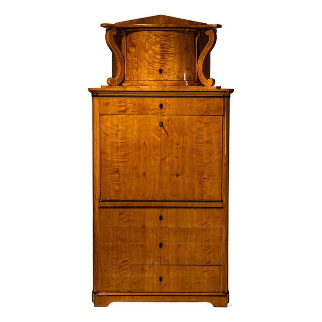 Biedermeier Secretary in Birch, Germany, 1830 For Sale