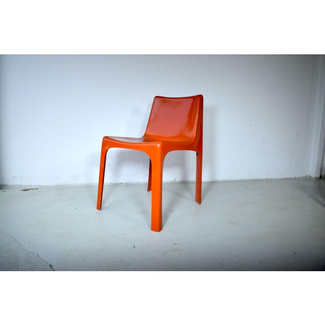 Red Space Age Italian Orange Chairs, 1960s, Set of 4 For Sale - Image 8 of 14