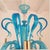 Sky Blue 1980s Venini Style Blue Murano Glass Neoclassical Chandelier For Sale - Image 8 of 12