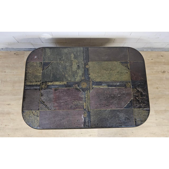 Vintage Handmade Slate and Gears Coffee Table by Marcus Kingma, 1990 For Sale - Image 15 of 18