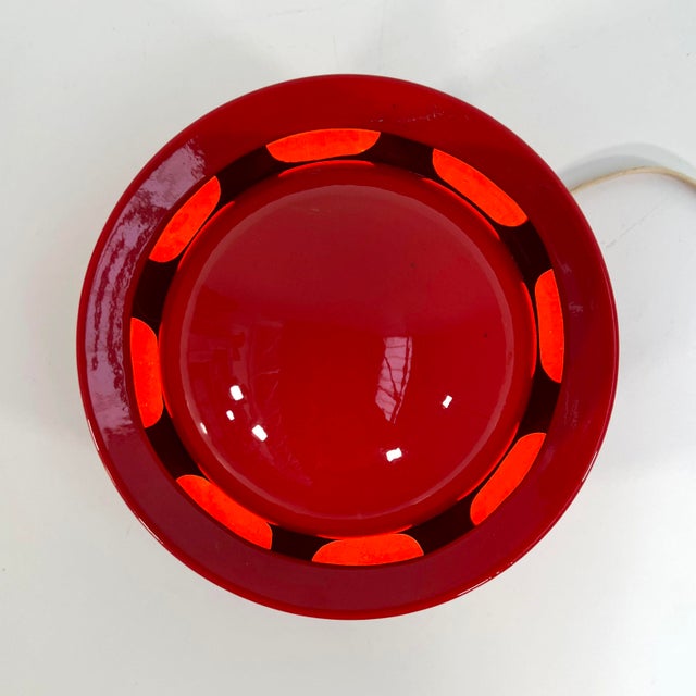 Red Italian Ceramic Table Lamp, 1970s For Sale - Image 4 of 8