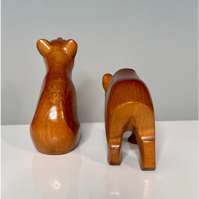 Hand-Carved Bear Animal Figurines, Rhön, Germany, 1960s, Set of 2 For Sale - Image 13 of 18