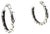 John Hardy medium sterling silver post-back hoop earrings featuring blackened detailing with the silver Kali pattern....
