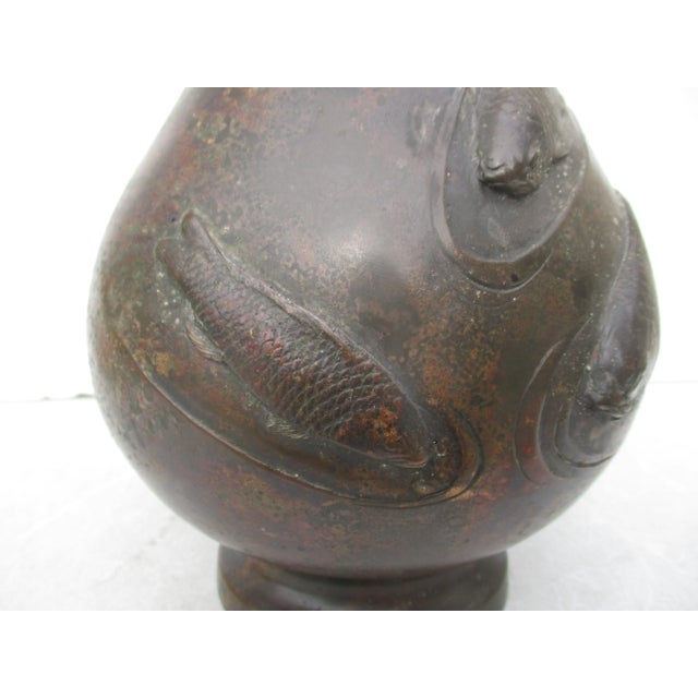 Antique Japanese Bronze Carp Vase For Sale - Image 13 of 13