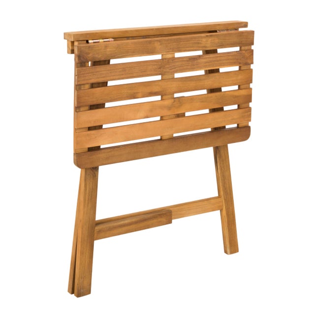 Wood Outdoor Balcony Table in Natural For Sale - Image 7 of 11