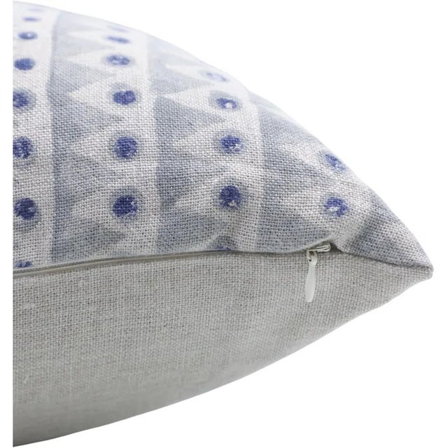 Fabdivine Artisan Block Print Throw Pillow Cover 16x16 Inch Thick Linen- Mountain Moon For Sale - Image 4 of 8