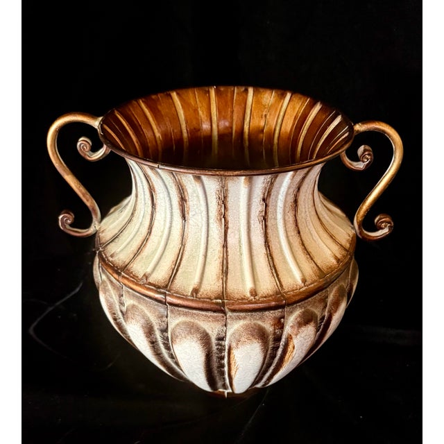 1990s Grecian Style Metal Vase For Sale - Image 5 of 12