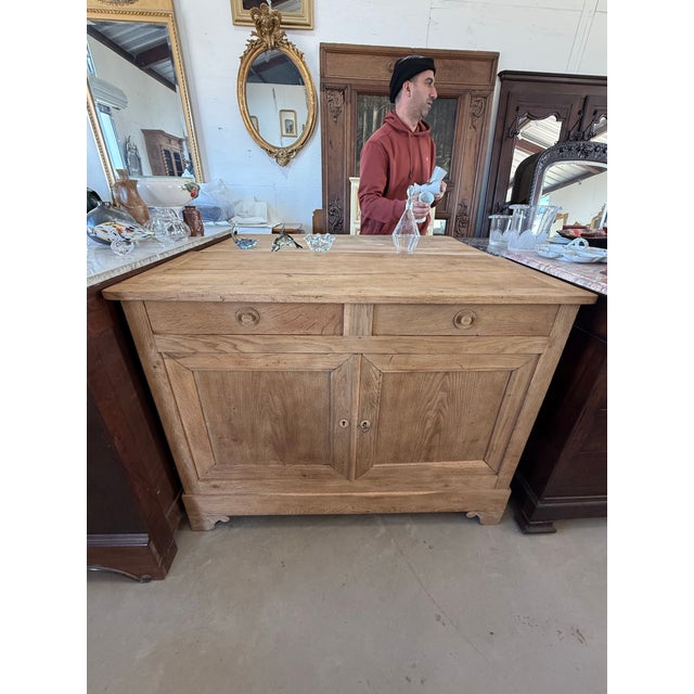 Wood 19th Century French Louis Philippe Solid Walnut Bleached Sideboard / Buffet. For Sale - Image 7 of 10