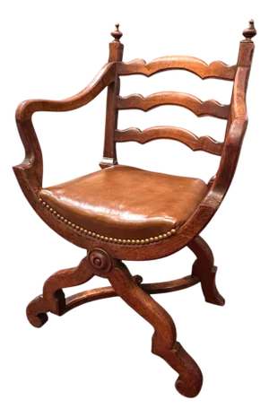 19th Century European Walnut Gondola Style Armchair.