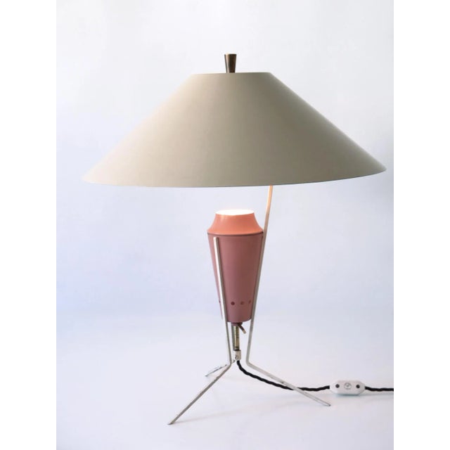 Extremely rare, large and highly decorative Mid-Century Modern table lamp. Designed and manufactured in Germany, 1950s....