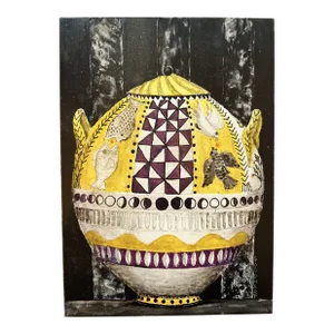 Contemporary Figurative Still Life Painting "Yellow Covered Vessel" by L. Goodhart