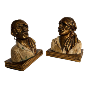 Pair of Paul Herzel Pirate Cast Broze Bookends