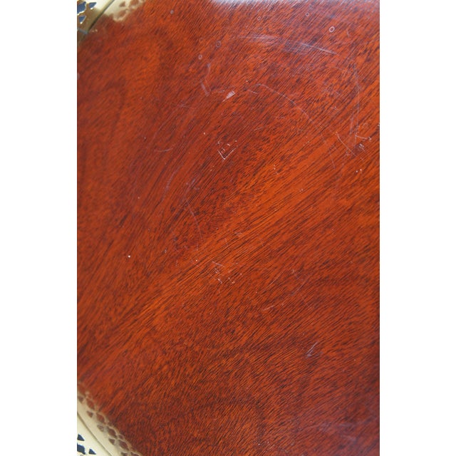 Large Vintage Queen Anne Style Solid Mahogany Plant Candlestand Pedestal Gallery For Sale - Image 12 of 13