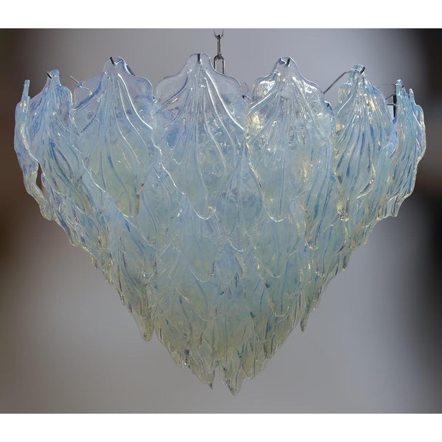 Fabio Ltd 21st Century Murano Opaline Leaves Chandelier by Fabio LTD For Sale - Image 4 of 4